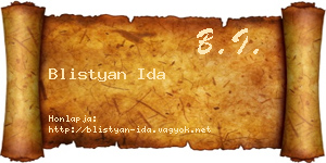 Blistyan Ida névjegykártya